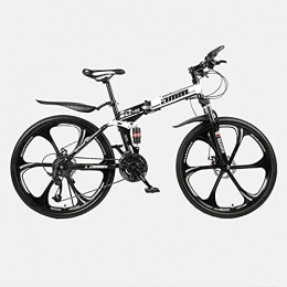 LHQ-HQ Folding Bike LHQ-HQ Folding Mountain Adult Bike, 27 Speed, 26" Wheel, Loading 150Kg, High-Carbon Steel Frame Suitable, Dual-Suspension, for Height 5.2-6Ft, C