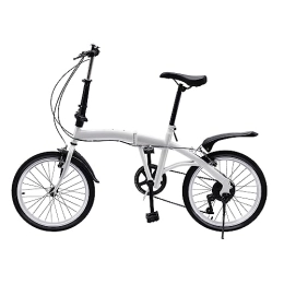 LOYEMAADE Folding Bike LOYEMAADE 20 Inch Folding Bike Foldable 7-Speed Bicycle Lightweight Road Bike Carbon Steel Double v-Brake City Bicycle Bike