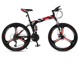 PFSYR Bike Men Women Mountain Folding Bike, 26" 27-speed Variable-speed Mountain Bike, Double Shock-absorbing Double Disc Brake Student MTB Racing, Road / Flat Ground / Work Universal Bicycles, Quickly Folding Con