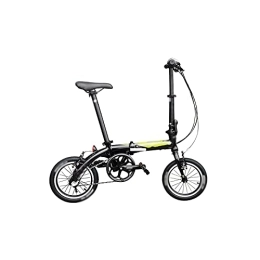   Mens Bicycle Bicycle, 14-inch Aluminum Alloy Folding Bike Ultralight Bicycle (Color : White) (Black)