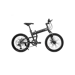   Mens Bicycle Bicycle, 20 Inch Folding Mountain Bike 6-Speed Shock Absorbing Cross-Country Bike (Color : Yellow) (Black)