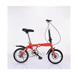   Mens Bicycle Folding Bicycle 14" for Women Portable Bike Outdoor Subway Transit Vehicles Foldable Bicicleta (Color : Black) (Red)