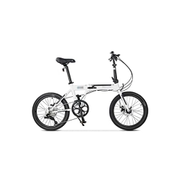   Mens Bicycle Folding Bicycle Aluminum Alloy Frame Disc Brake 9-Speed Super Light Carrying City Commuter Cycing (Color : Black) (White)