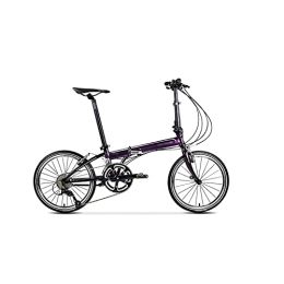   Mens Bicycle Folding Bicycle Dahon Bike Chrome Molybdenum Steel Frame 20 Inches Base (Color : White) (Purple)
