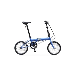   Mens Bicycle Folding Bicycle Dahon Bike High Carbon Steel Single Speed Urban Cycling Commuter Adult Bike (Color : Black) (Blue)