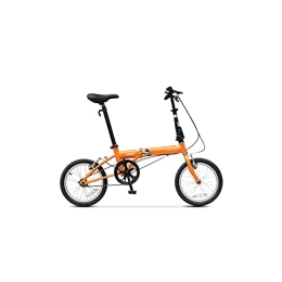   Mens Bicycle Folding Bicycle Dahon Bike High Carbon Steel Single Speed Urban Cycling Commuter Adult Bike (Color : Black) (Orange)