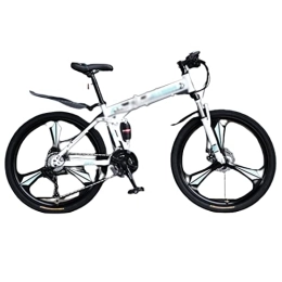 MIJIE Folding Bike MIJIE Foldable Mountain Bike - Variable Speeds, Easy Assembly, Off-Road Adventure Ready, Comfortable Ergonomics, Dual Disc Brakes, Women Foldable Bike (blue 26inch)