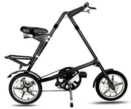  Folding Bike Mini Folding Bicycle Portable Folding City Bike Dual Disc Brakes 16"Wheel Aluminum Frame Black, 16inch