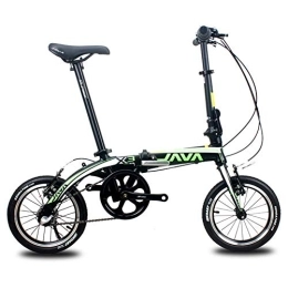 DJYD Bike Mini Folding Bikes, 14" 3 Speed Super Compact Reinforced Frame Commuter Bike, Lightweight Portable Aluminum Alloy Foldable Bicycle, Gray FDWFN (Color : Green)