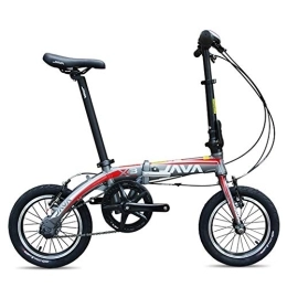 DJYD Bike Mini Folding Bikes, 14" 3 Speed Super Compact Reinforced Frame Commuter Bike, Lightweight Portable Aluminum Alloy Foldable Bicycle, Gray FDWFN (Color : Grey)