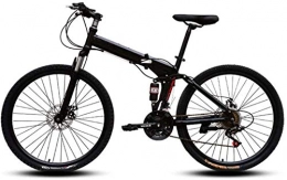 MJY Bike MJY 24 inch Mountain Bikes, Easy to Carry Folding High Carbon Steel Frame Variable Speed Double Shock Absorption Foldable Bicycle 6-6, 21 Speed