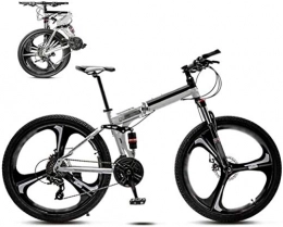 MJY Bike MJY Bikes 24-26 inch MTB Bicycle, Unisex Folding Commuter Bike, 30-Speed Gears Foldable Bicycle Bike, Double Disc Brake / White / A Wheel / 24' 6-27