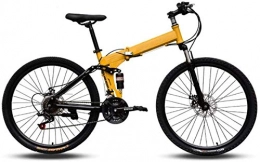 MJY Bike MJY Mountain Bikes, Easy to Carry Folding High Carbon Steel Frame 24 inch Variable Speed Double Shock Absorption Foldable Bicycle 6-6, 24 Speed