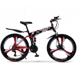 Mnjin Bike Mnjin Mountain Bike Folding Bikes, 27-Speed Double Disc Brake Full Suspension Anti-Slip, Off-Road Variable Speed Racing Bikes for Men And Women