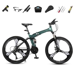  Bike Mountain Bike, 26-inch Folding Shock-absorbing Bicycle, 27 Speed Gears with Double Disc BrakeMale