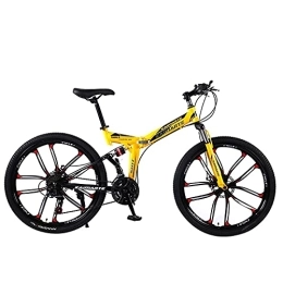 FAXIOAWA Bike Mountain Bike, Adult Folding Mountain Bike 26 Inch 27Speed Variable Speed Road Bicycle Cycling Off-road Soft Tail Bicycle Men Women Outdoor Sports Ride BU 3 wheels- 26" 21SPD (Yl 10 Wheels 24)