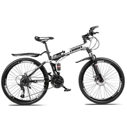  Bike Mountain Bike Folding Bikes, 26" 30-Speed Double Disc Brake Full Anti-Slip, Lightweight Aluminum Frame, Fork