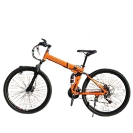  Bike Mountain Bikes Mtb Bike Cycling Folding Bicycle for Adults Mens Women for Kids Variable Speed Adult, Orange, 26 inch 27 speed