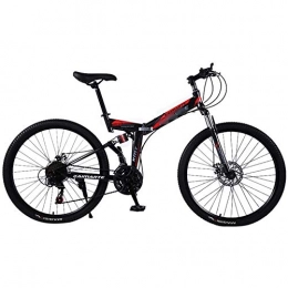Mrzyzy Bike Mrzyzy 24'' Folding Mountain Bike-Model Strengthen Shock Absorption-21 / 24 / 27-stage shift, Unisex-Adult Bike (Color : Black, Size : 21 SPEED)