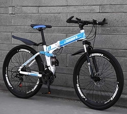 MSM Furniture  MSM Furniture MTB Bicycle With Spoke Wheel, Foldable Mountainbike 24 26 Inches, Lightweight Mountain Bikes Bicycles Blue 24", 30 Speed