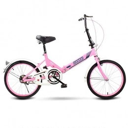 MYRCLMY Bike MYRCLMY Folding Bike for Adults, 16 / 20-Inch Wheels ​​City Folding Mini Compact Bike Bicycle Urban Commuter with Back Rack, Mountain Bicycle Urban Commuters for Adult Teens, Pink, 16inch