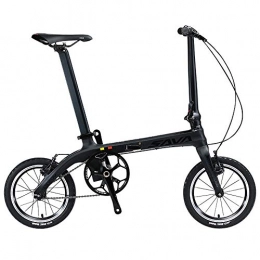 NBWE Folding Bike NBWE Folding Bicycle Carbon Fiber Single Speed Men and Women Adult Commuter Car Four Palin Flower Drum 14 Inch Off-Road Cycling