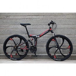  Folding Bike Novokart-Foldable Sports / Mountain Bike 24 Inches 6 Cutter Wheel, Black