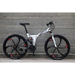  Folding Bike Novokart-Foldable Sports / Mountain Bike 24 Inches 6 Cutter Wheel, White