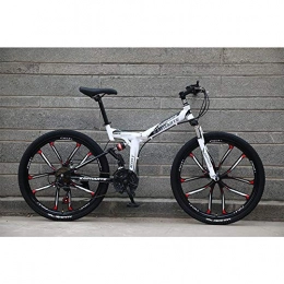 Folding Bike Novokart-Foldable Sports / Mountain Bike 26 Inches 10 Cutter Wheel, White