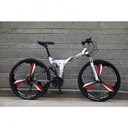  Folding Bike Novokart-Foldable Sports / Mountain Bike 26 Inches 3 Cutter Wheel, White