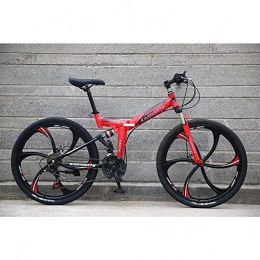  Folding Bike Novokart-Foldable Sports / Mountain Bike 26 Inches 6 Cutter Wheel, Red