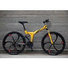  Folding Bike Novokart-Foldable Sports / Mountain Bike 26 Inches 6 Cutter Wheel, Yellow