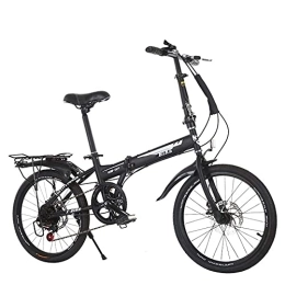  Bike Outdoor Sports 20'Folding Bike 6 Speed Gears Carbon Steel Frame Foldable Compact Bicycle Compatible with Adults Rear Carry Rack and Kickstand