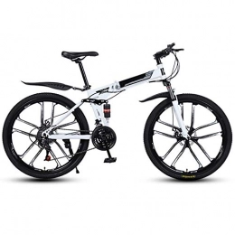  Folding Bike Outdoor sports Adult Mountain Bike 26" Full Suspension 21 Speed Mens Womans Folding Mountain Bike Bicycle High Carbon Steel Frames with Double Shock Absorber