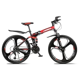  Folding Bike Outdoor sports Folding Mountain Bike, 26 Inch, 27 Speed, Variable Speed, Double Disc Brakes, Shock Absorption, OffRoad Bicycle, Adult Men Outdoor Riding, Red