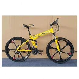 Mnjin Bike Outdoor sports Mountain Bike 6 Spoke Wheel Men's Off-Road Speeding Super Light Adult Double Shocking Bicycle Disc Brakes 24 Speed 26 Inches