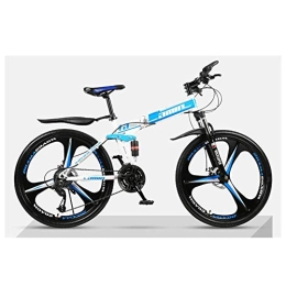  Folding Bike Outdoor sports Mountain Bikes Bicycles 21 Speeds Lightweight Aluminium Alloy Frame Disc Brake Folding Bike (Color : Blue)