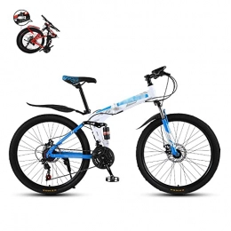 BaiHogi Bike Professional Racing Bike, Mini Folding Mountain Bike, Folding Outroad Bicycles, Full Suspension MTB, Folded In 10 Seconds, 24 * 26 Inch 21 * 24 * 27 Speed Men Women Folding Bike, Outdoor Bicycle