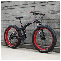 QMMD Bike QMMD 24-Inch Mountain Bikes, Adult Foldable Frame Bicycle, Dual Disc Brake Fat Tire Mountain Trail Bike, 21-24-27-Speed Dual Suspension All Terrain Mountain Bike, C Spokes, 24 speed