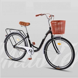 Bove Folding Bike Singlespeed Bicycle Women's Ultra Light Portable City Bike Dual Disc Brake Noshockabsorption City Bike Unisex Vintage Bicycle-B-24inch