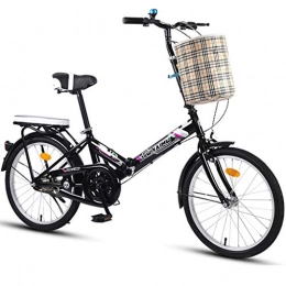 SXRKRZLB Bike SXRKRZLB Folding Bikes Folding Bicycle 20 Inch Men And Women Lightweight Folding Bike Bicycle Adult Portable Car Double Disc Brake Folding Bike (Color : Black)