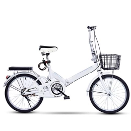 SYCHONG Bike SYCHONG 20Inch Folding Bike, Lightweight High Carbon Steel Chejia, Foldable Compact Bicycle with With Front+Rear Fender Double Brake, White