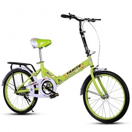 SYLTL Bike SYLTL Folding City Bike Bicycle Unisex 16 / 20in Damping Portable Foldable Bike Student Leisure Suitable for Height 115-175cm Folding Bike, Green, 20in