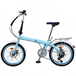 TANGIST Folding Bike TANGIST Mountain Bike Blue Bike Adjustable Seat, Folding Bike, For Mountains And Roads Outdoor Garden, Balance ​Training ​Wheel, Suitable 7 Speed