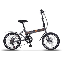 TZYY Folding Bike TZYY 20in Lightweight Folding Bike Suspension, 7 Speed Foldable Bicycle Carbon Steel Frame, Portable Adults City Bike For Commuting A 20in