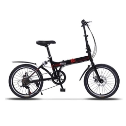 TZYY  TZYY 20in Lightweight Folding Bike Suspension, 7 Speed Foldable Bicycle Carbon Steel Frame, Portable Adults City Bike For Commuting B 20in
