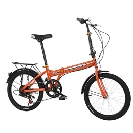 TZYY  TZYY 7 Speed Folding City Bicycle, Mini Compact Foldable Bike 20in, Adult Folding Bike Urban Commuter With Back Rack C 20in