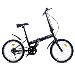TZYY  TZYY Adult Bike Aluminum Urban Commuter, Single Speed Folding Bike With 20in Wheel, Ultralight Portable Foldable Bicycle Black 20in