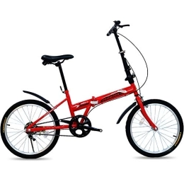 TZYY  TZYY Adult Bike Aluminum Urban Commuter, Single Speed Folding Bike With 20in Wheel, Ultralight Portable Foldable Bicycle Red 20in