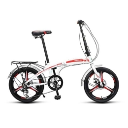 TZYY  TZYY For Students Office Workers Commuting To Work, 20in Folding Mountain Bike, 7 Speed Adult Folding City Bicycle, Full Dual Suspension B 20in